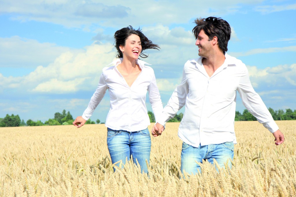 Pärchen beim rennen